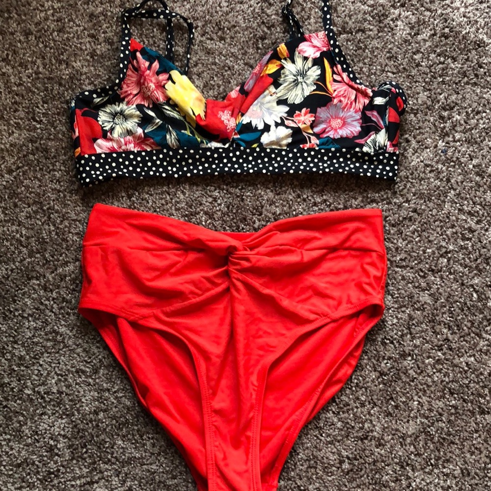 High waisted bikini set